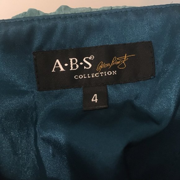 ABS Collection silk mini dress prom or wedding, strapless bodice size 4 - Picture 6 of 7